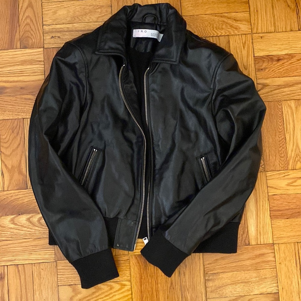 IRO GENUINE LEATHER BOMBER JACKET